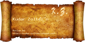 Kudar Zoltán névjegykártya